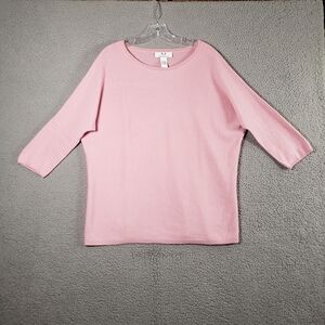 Magaschoni Sweater Wool blend dolman sleeve pullover Pink Size Large